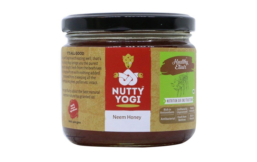 Nutty Yogi Neem Honey    Glass Jar  400 grams